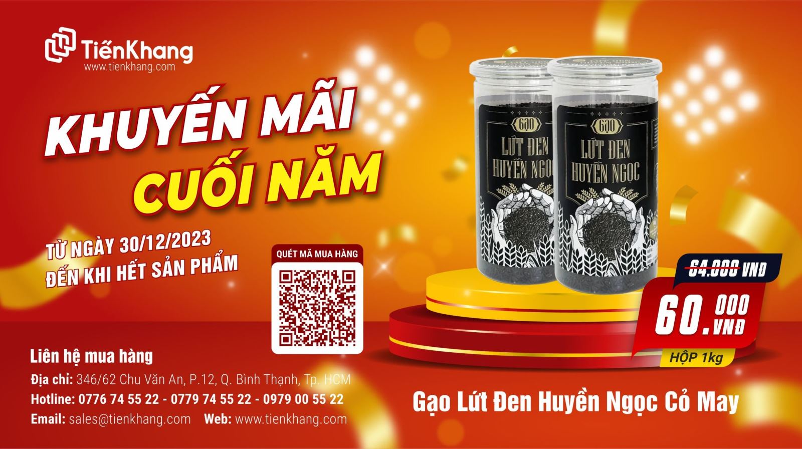 Khuyến mãi gạo lứt đen Huyền Ngọc Cỏ May hộp 1 kg