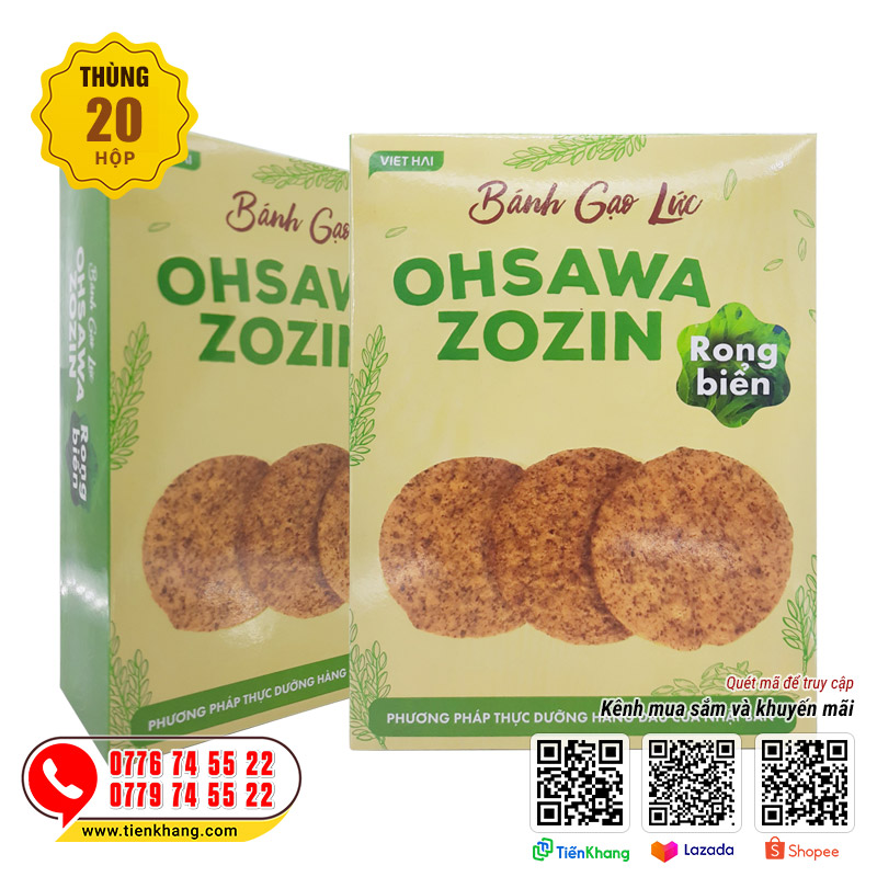 Thùng bánh gạo lứt Ohsawa Zozin vị rong biển