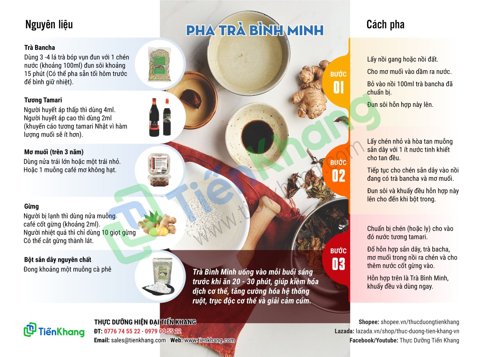 Cách pha trà bình minh thực dưỡng