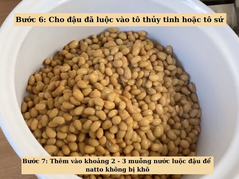 Bước 6 và bước 7 trong quy trình làm natto tại nhà