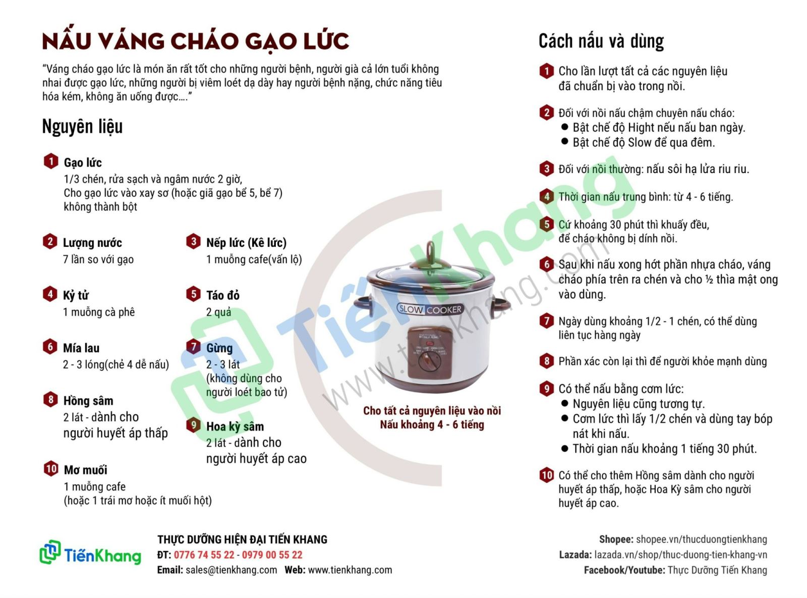 Công thức nấu váng cháo gạo lứt