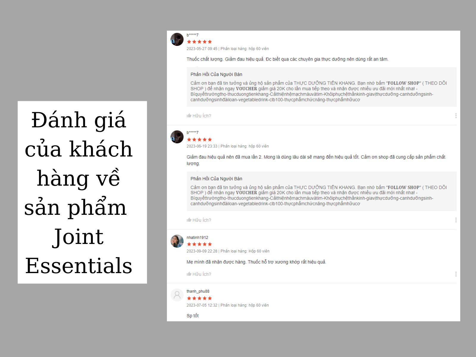 Đánh giá của khách hàng về Joint Essentials