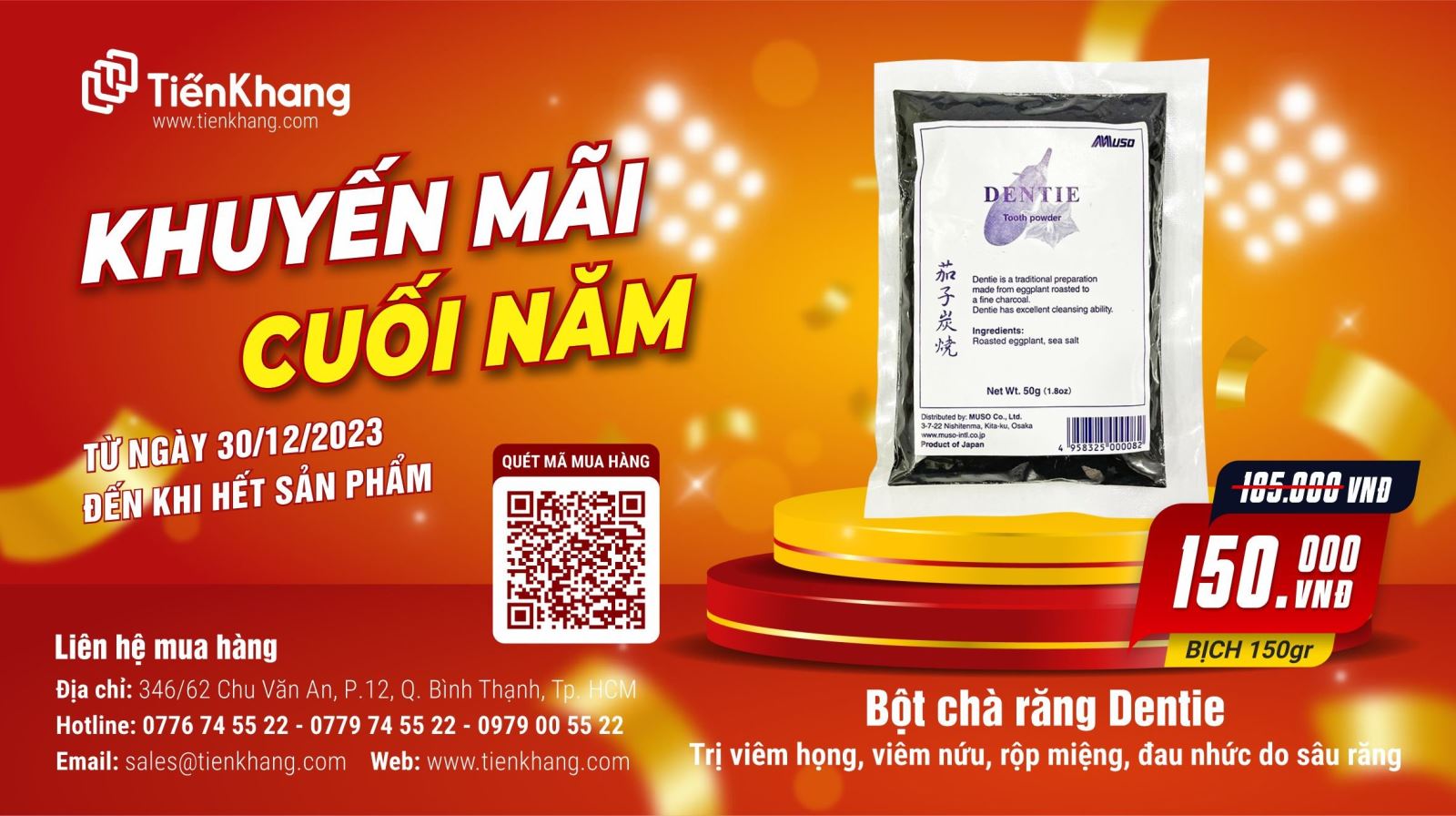 Khuyến mãi bột chà răng Dentie