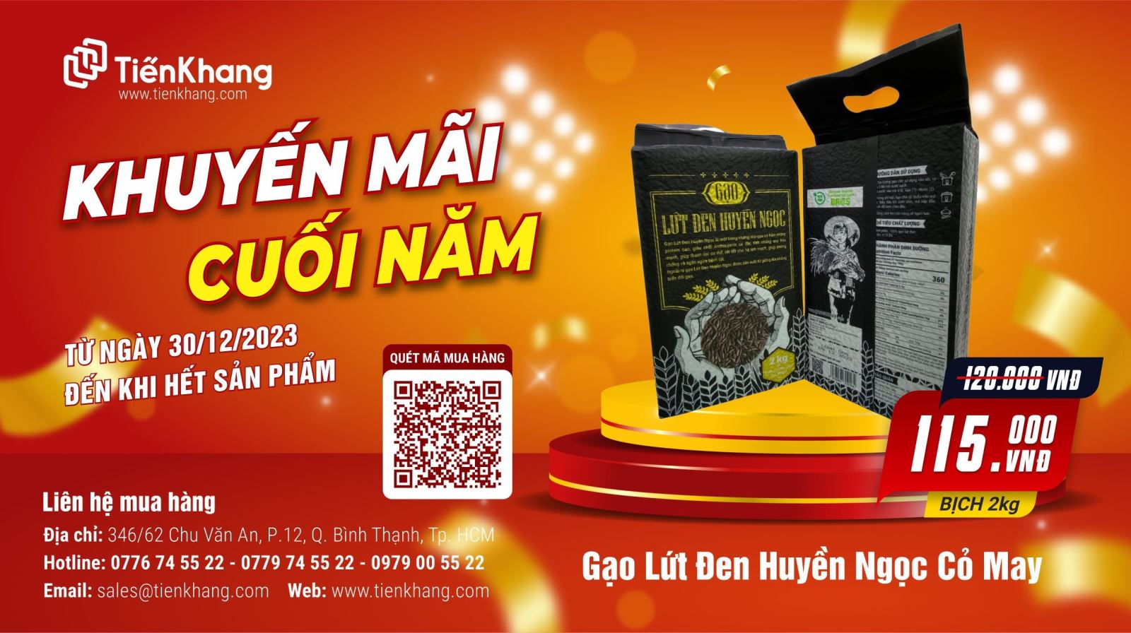 Khuyến mãi gạo lứt đen Huyền Ngọc Cỏ May