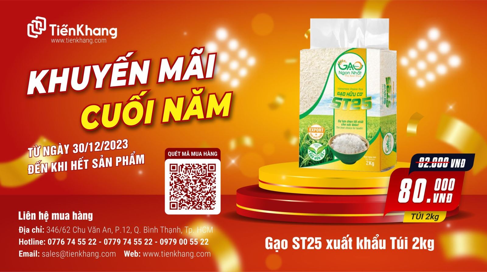 Khuyến mãi gạo ST25 hữu cơ 2 kg