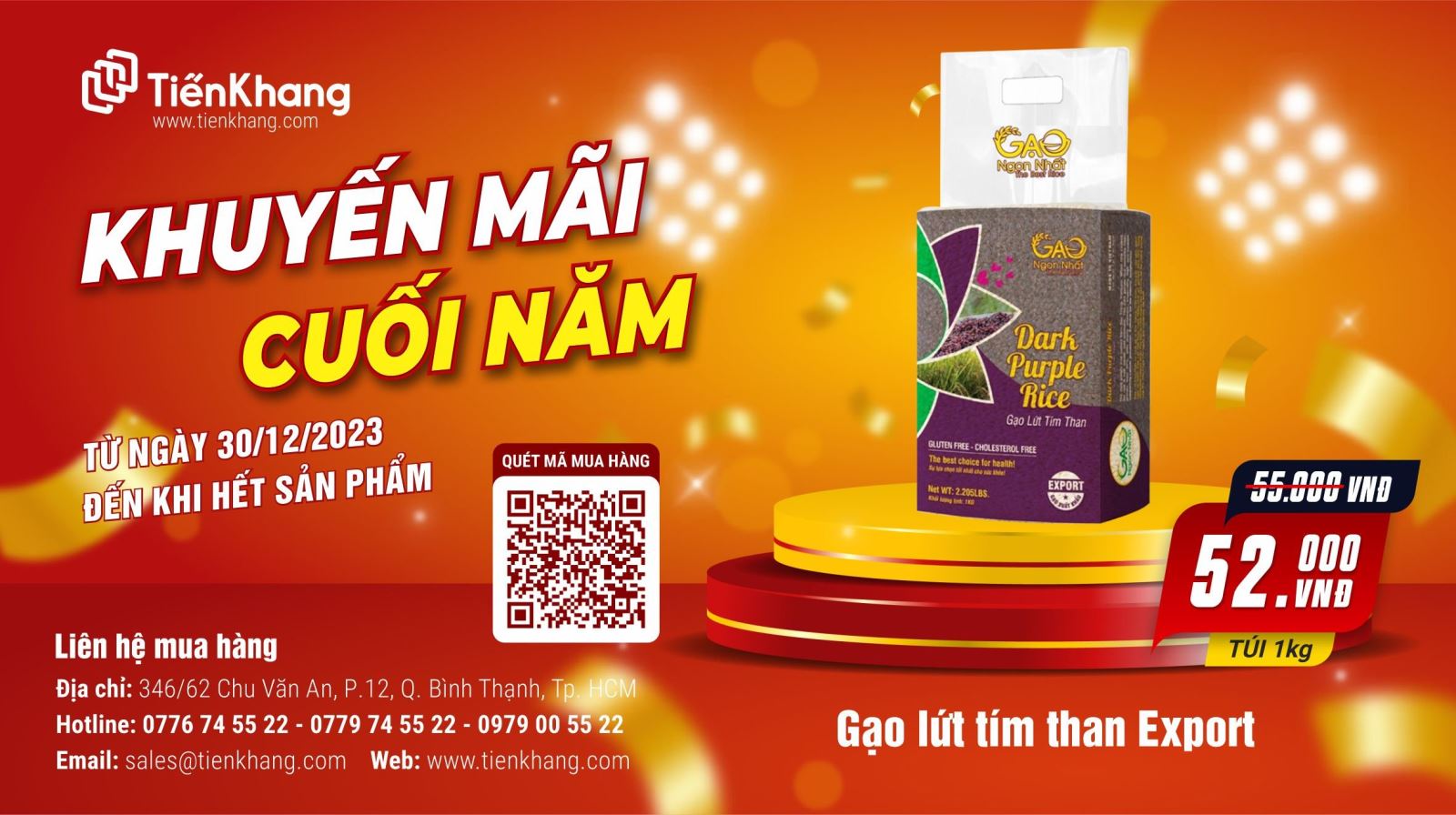 Khuyến mãi gạo lứt tím than Export