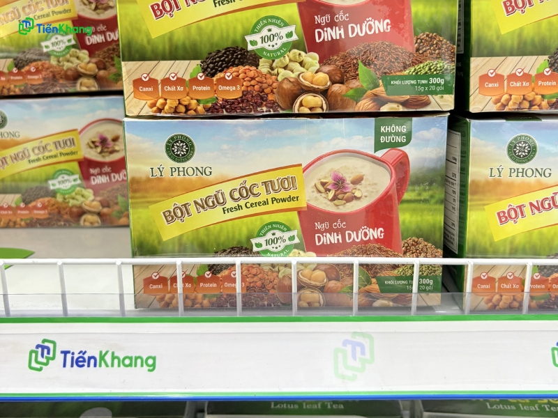 Bột ngũ cốc tươi Lý Phong - Không đường - Hộp 300g (15g x 20 gói)