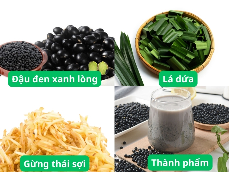 Đậu đen xanh lòng rang với gừng tươi 