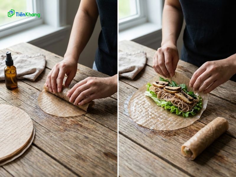 Mẹo cuốn gỏi đẹp, không bị rách