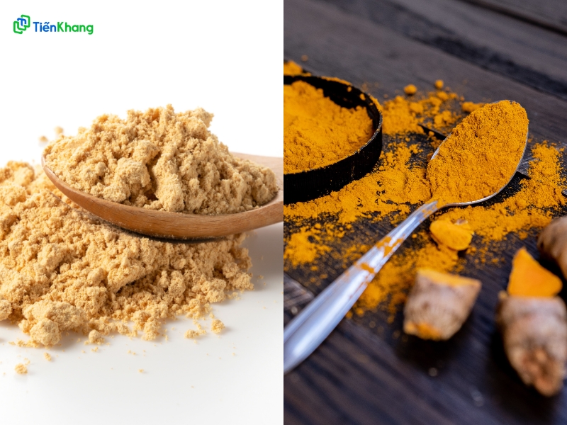 Mặt nạ cám gạo và tinh bột nghệ