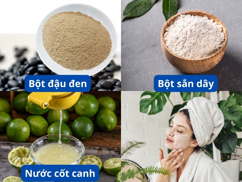 Mặt nạ bột đậu đen xanh lòng bột sắn dây