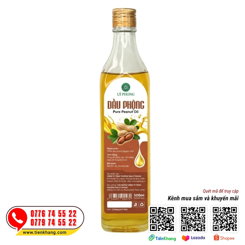 Dầu phộng nguyên chất Lý Phong - 500ml