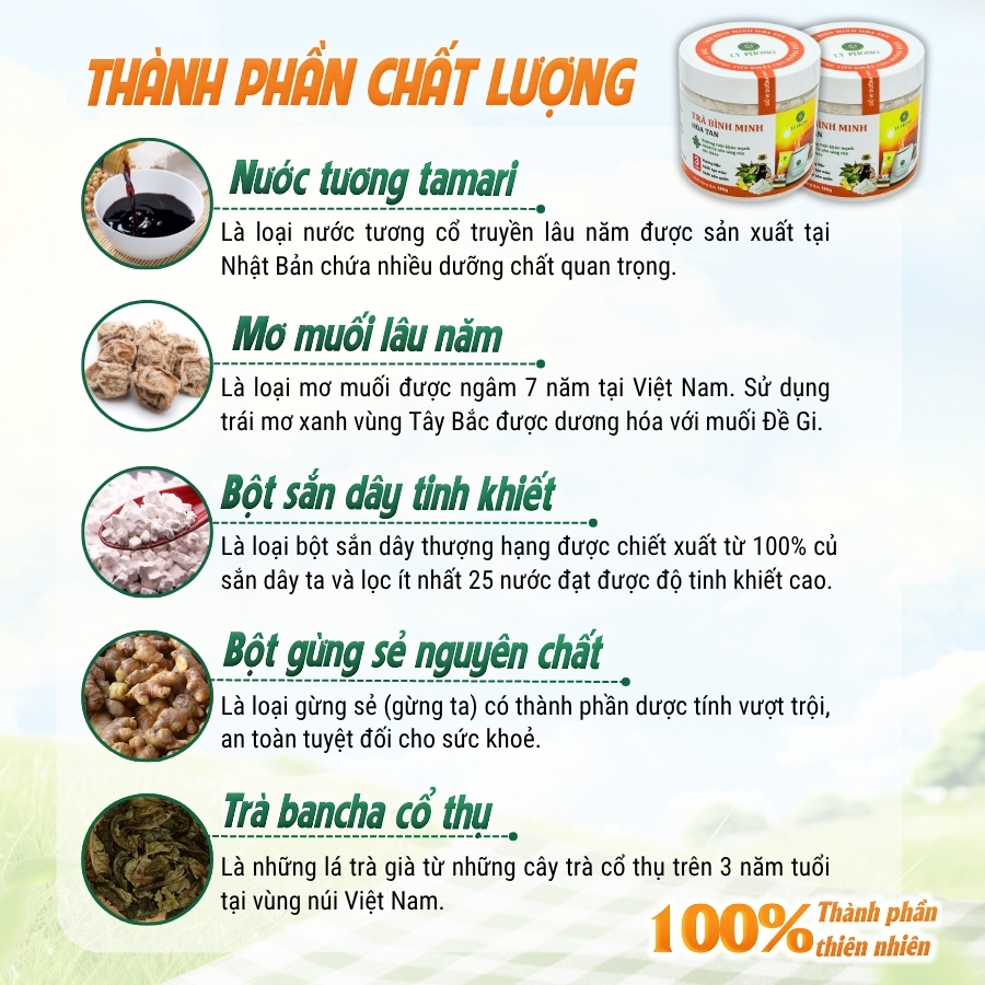Thành phần trà bình minh hòa tan