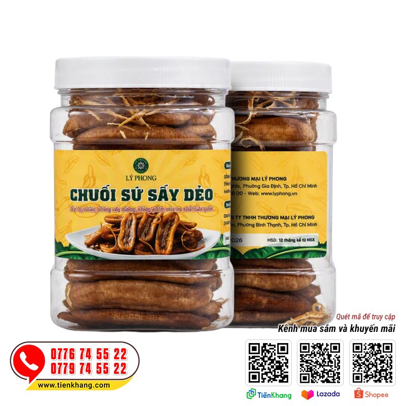 Chuối sứ sấy dẻo - Vị ngọt tự nhiên, không chứa đường tinh luyện