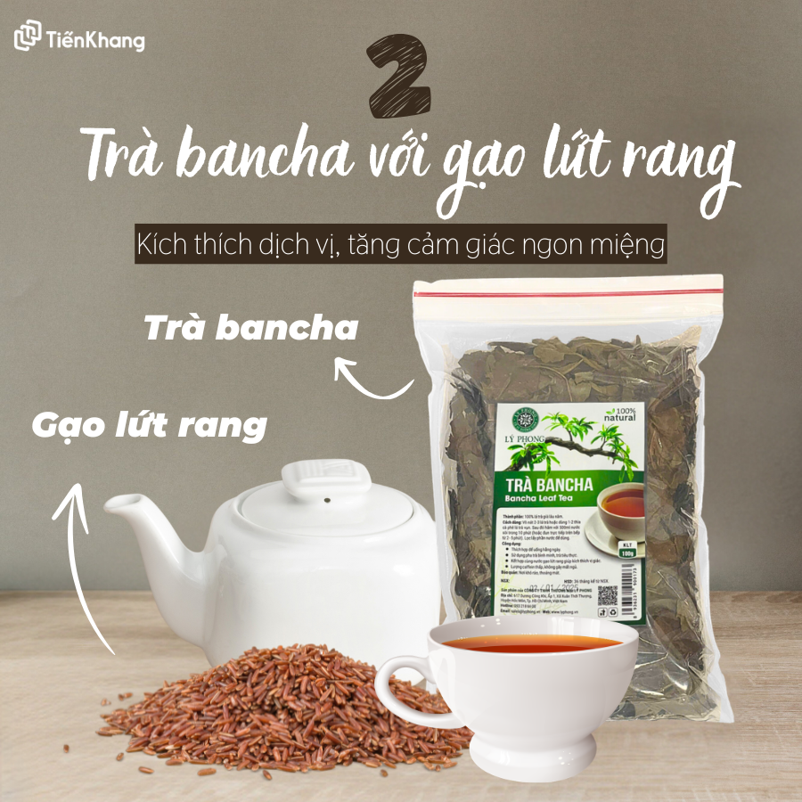 Trà bancha gạo lứt rang