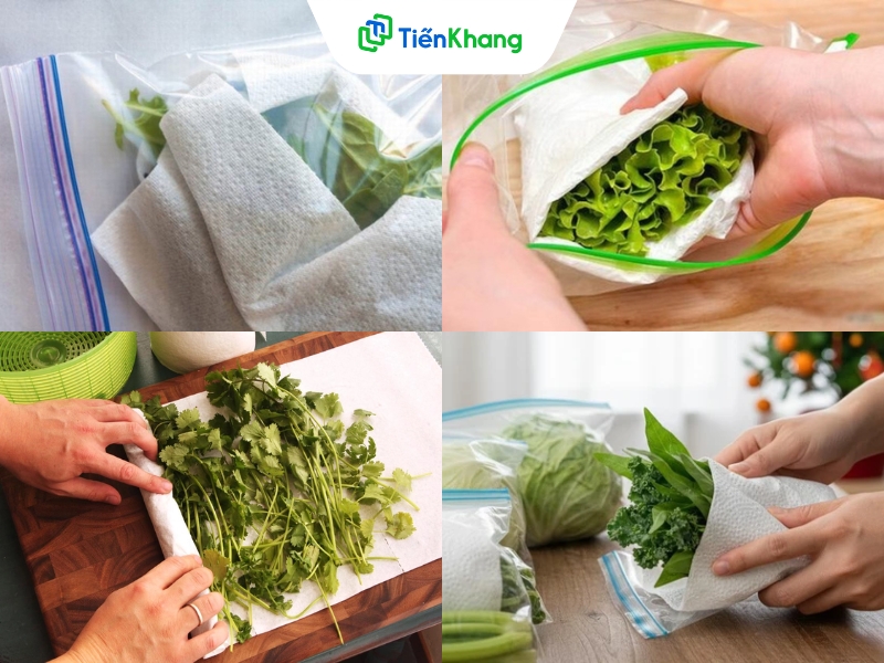 Quản lý độ ẩm bằng khăn giấy và túi zip