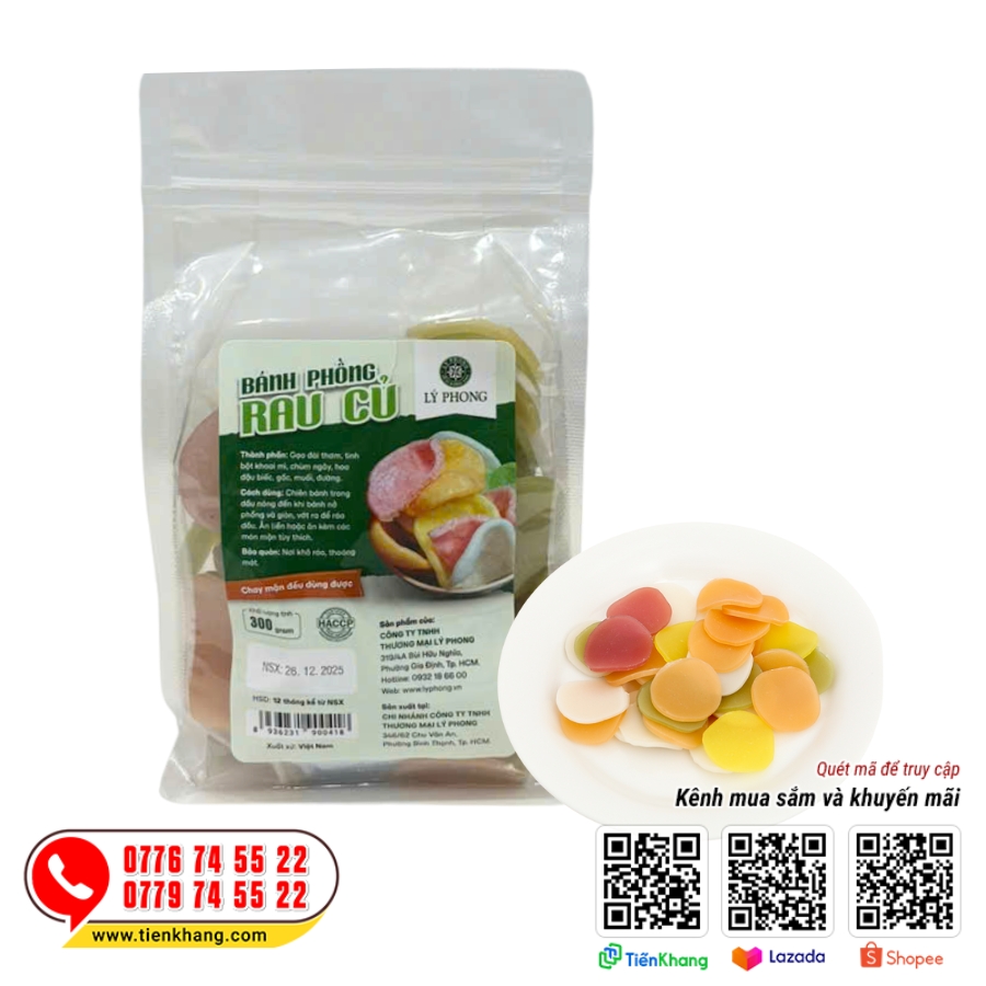 Bánh phồng rau củ - Bịch 300 gram