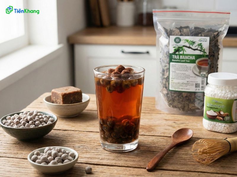 Trà sắn dây và trân châu sắn dây