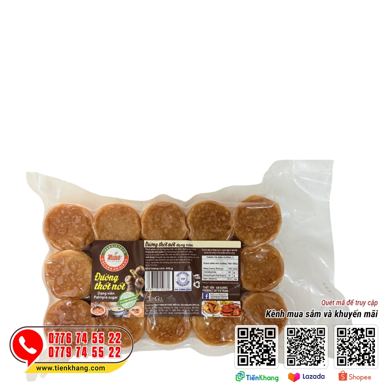 Đường thốt nốt viên THNOT - Gói 500g