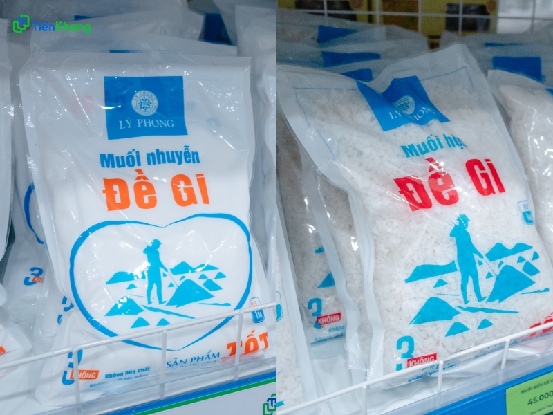 Tại Tiến Khang đang bán muối Đề Gi nuyễn và muối Đề Gi hột