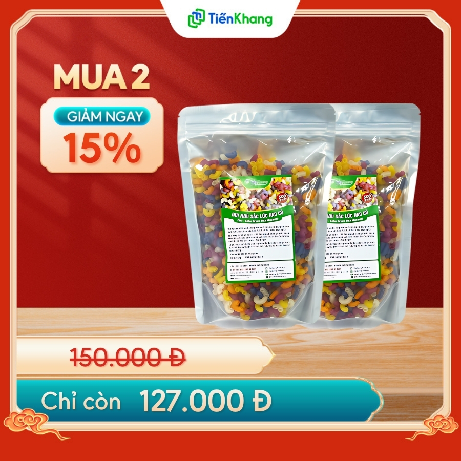 Nui gạo lứt ngũ sắc đang có ưu đãi mua 2 giảm 15%