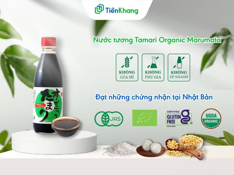 Nước tương Tamari Organic Marumata nhập khẩu Nhật Bản 100%