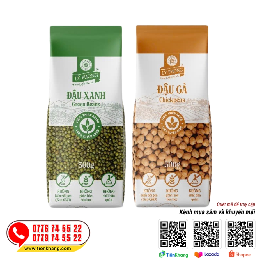 Combo đậu gà và đậu xanh