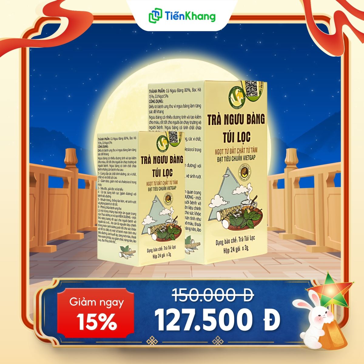 Khuyến mãi Trung thu: Trà ngưu bàng túi lọc