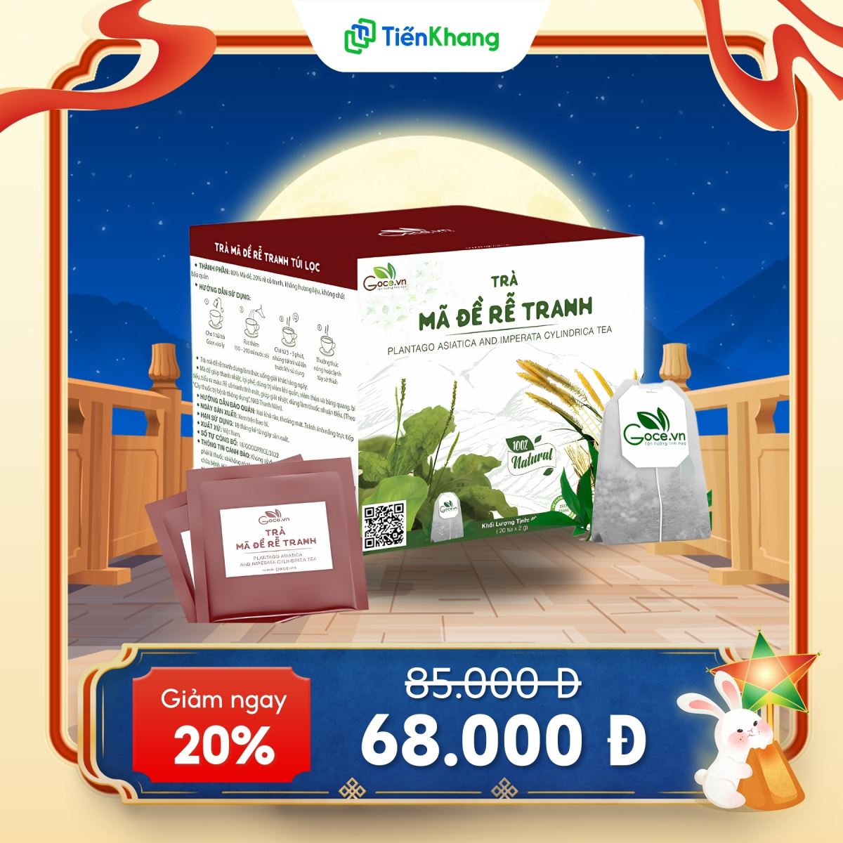 Khuyến mãi Trung thu: Trà mã đề rễ tranh