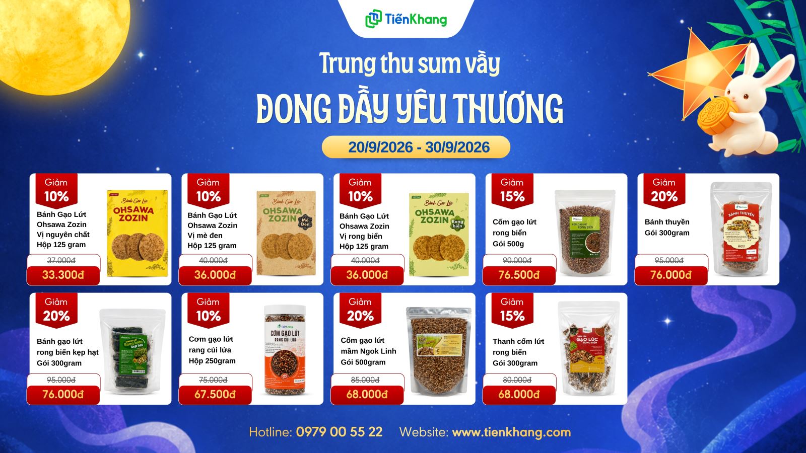 Trung thu 2026: Bánh giảm giá lên đến 20%