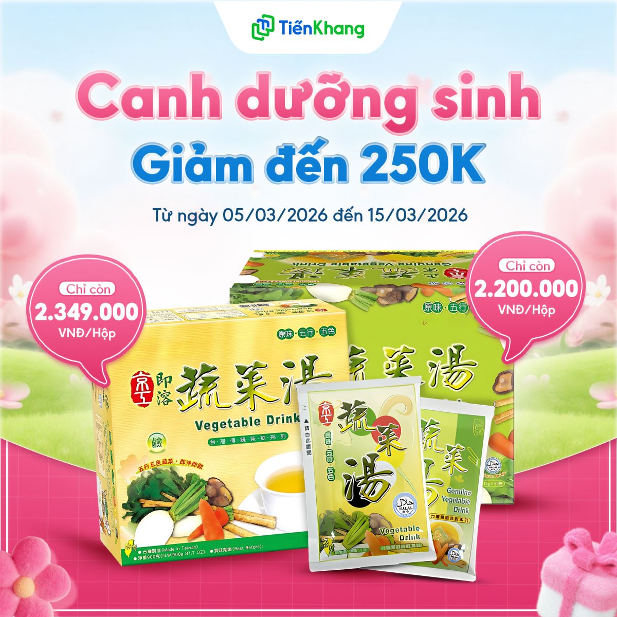 Canh dưỡng sinh hoà tan giảm giá lên đến 250.000đ