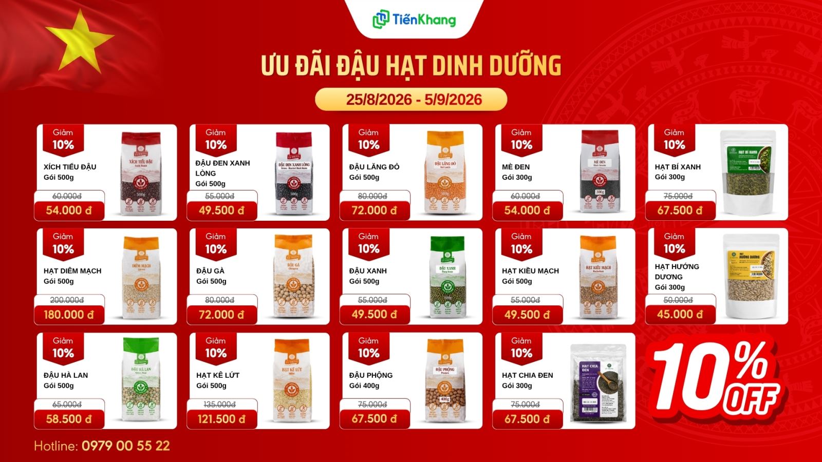 Đậu hạt dinh dưỡng giảm giá 10%