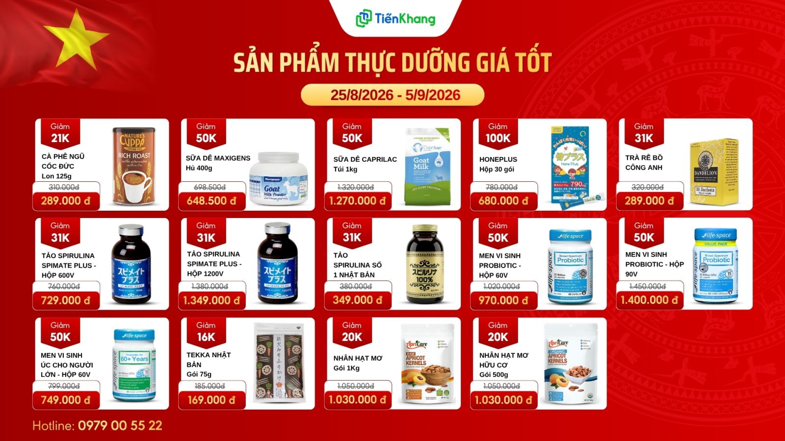 Sản phẩm nhập khẩu giảm giá dịp lễ 2/9