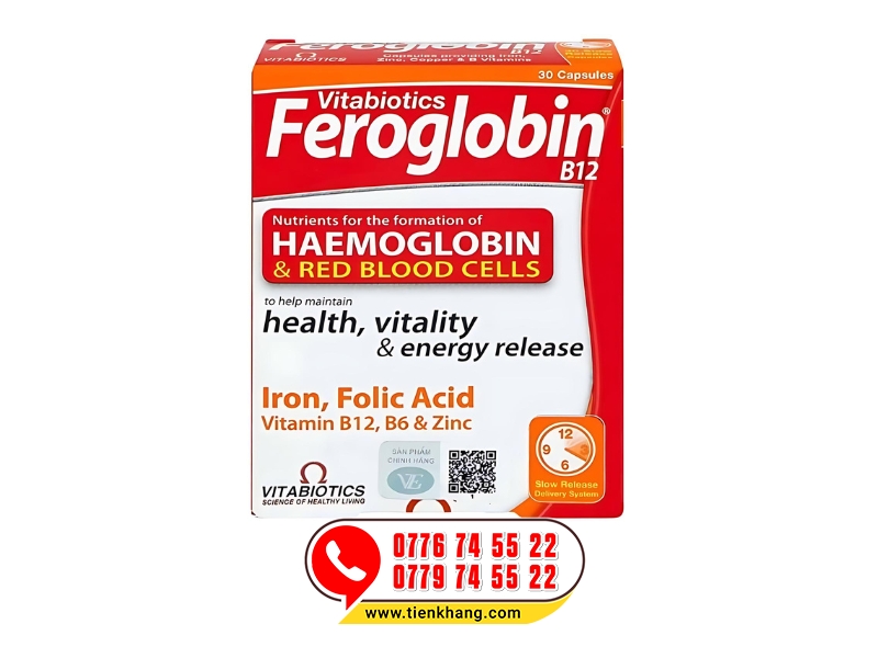 ​Viên uống bổ máu Vitabiotics Feroglobin B12 Capsules