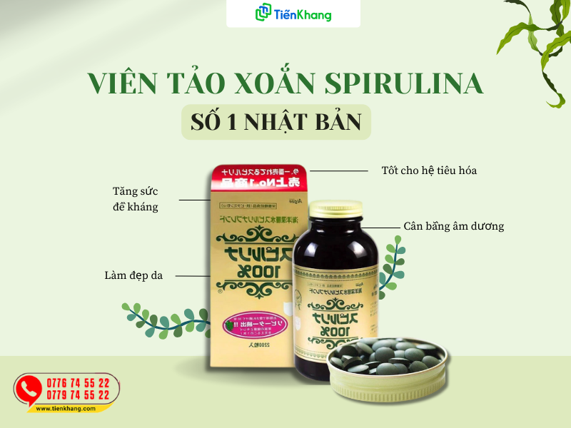Viên tảo xoắn Spirulina số 1 của Nhật Bản