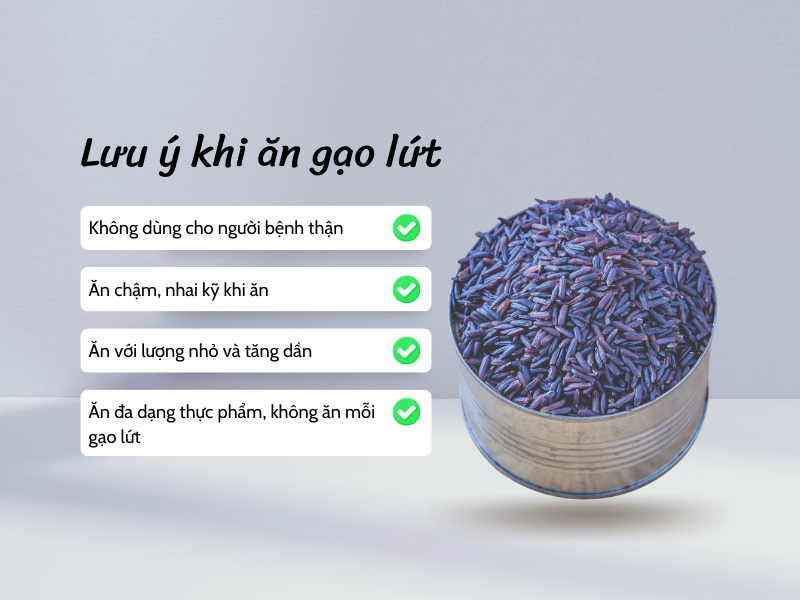 Những lưu ý khi ăn gạo lứt đen