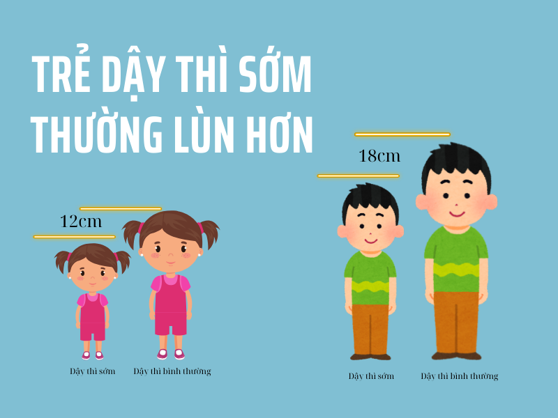 Trẻ dậy thì sớm thường lùn hơn các bạn đồng trang lứa