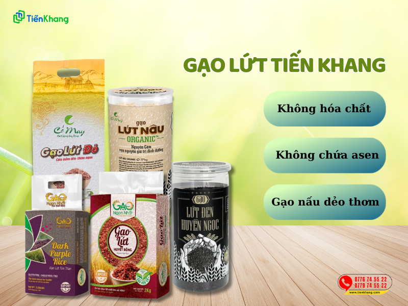 Gạo lứt tại Tiến Khang nấu cơm dẻo ngon