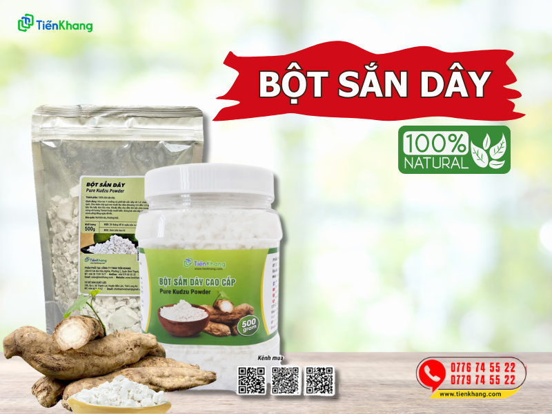 Bột sắn dây Tiến Khang 100% sắn dây nguyên chất, không pha tạp chất