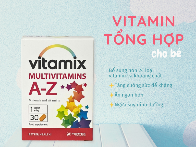 Viên uống Vitamix Multivitamins A-Z có tới hơn 24 loại vitamin và khoáng chất