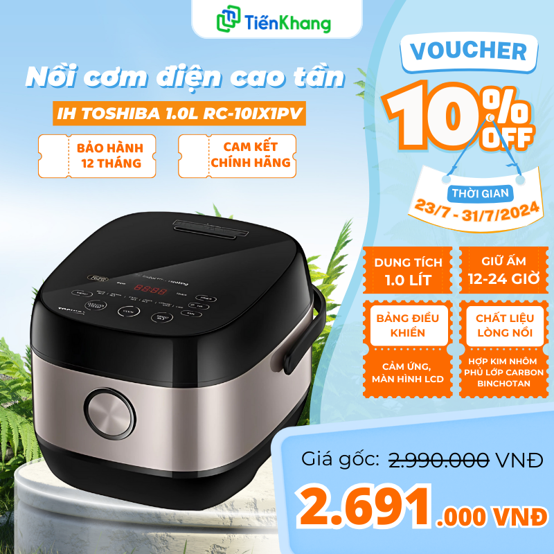 Khuyến mãi nồi cơm điện cao tần IH Toshiba 1.8L RC-18RH(CG)VN