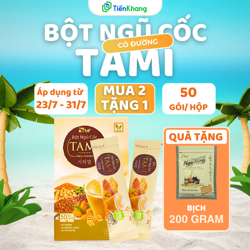 Khuyến mãi bột ngũ cốc Tami có đường 50 gói