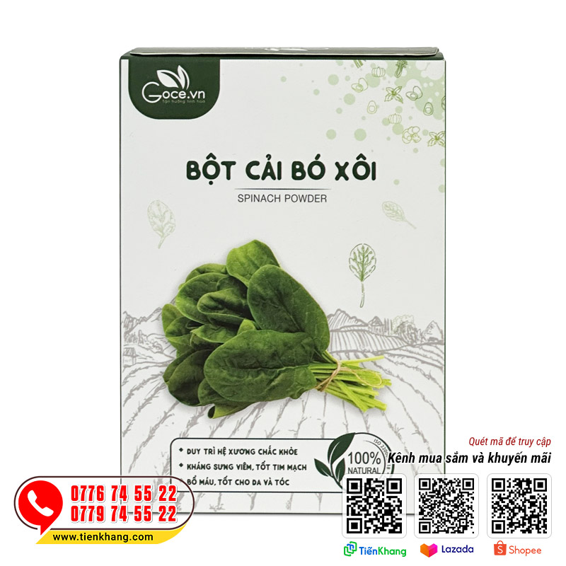 Bột cải bó xôi nguyên chất