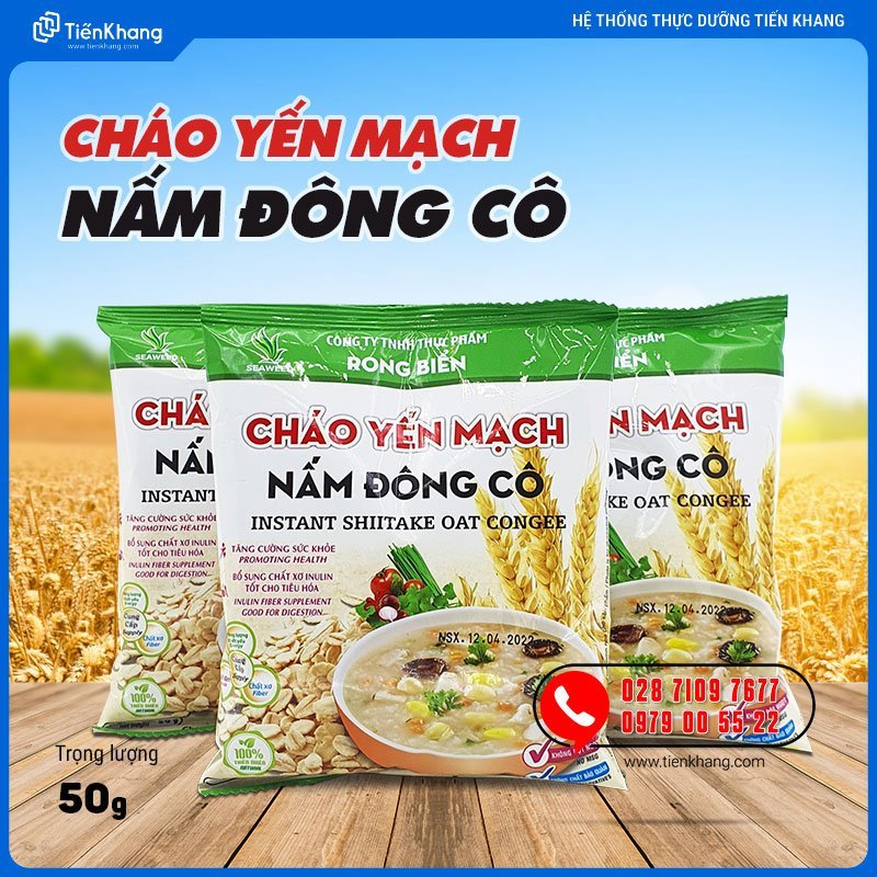 Cháo yến mạch nấm đông cô bịch 55g