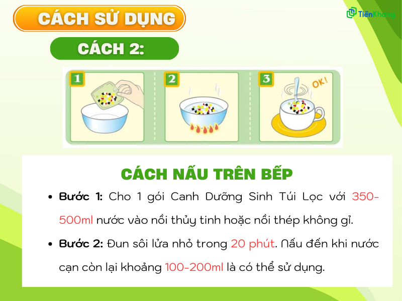 Cách nấu canh dưỡng sinh túi lọc