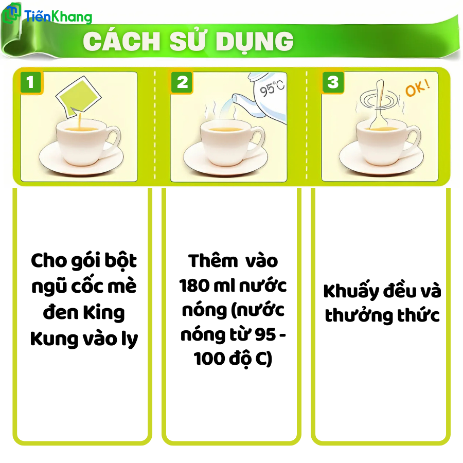 Hướng dẫn bột ngũ cốc mè đen King Kung