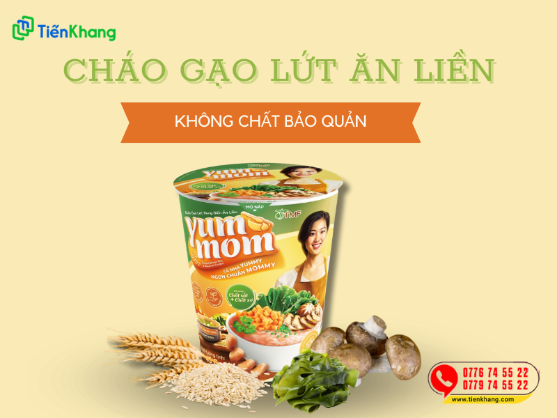 Cháo gạo lứt ăn liền Yum Mom