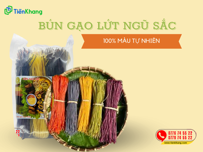 Bún gạo lứt ngũ sắc