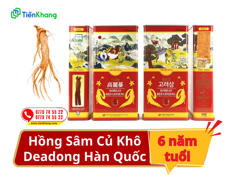 Hồng Sâm Củ Khô Deadong Hàn Quốc 6 Năm Tuổi