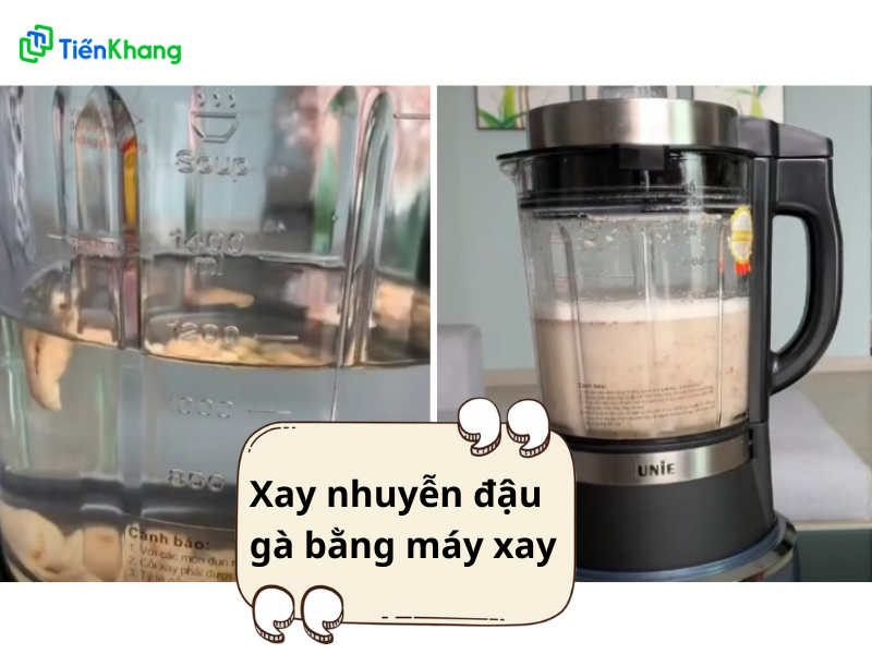 Xay đậu gà đã ngâm thật nhuyễn